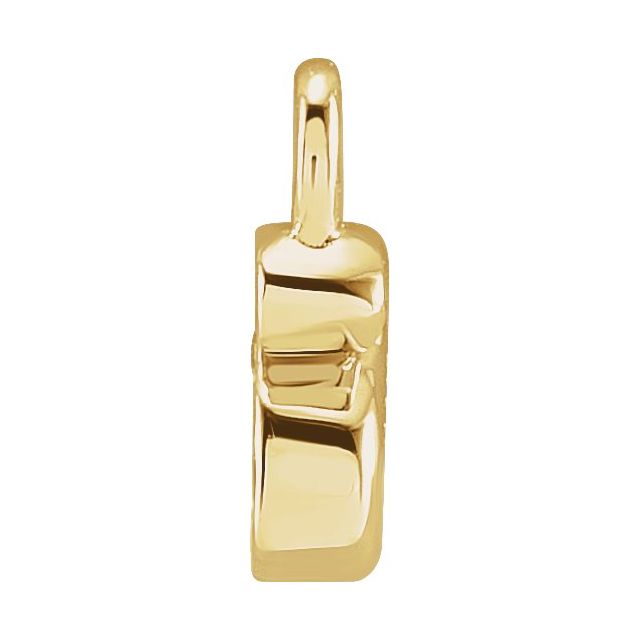 14K Yellow Or White Or Rose Gold Round .75 Mm I1, H+ Polished Natural Diamond Lowercase Initial Dangle