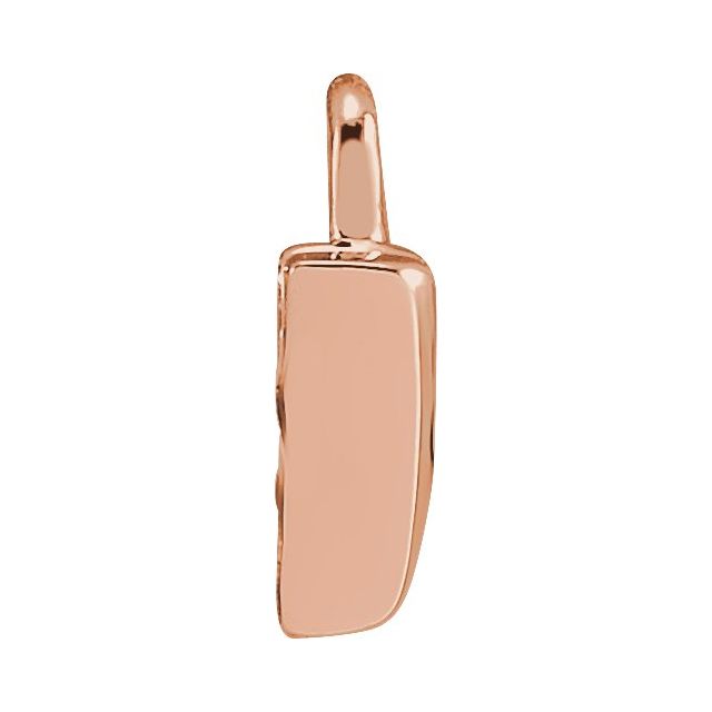 14K Yellow Or White Or Rose Gold Round .75 Mm I1, H+ Polished Natural Diamond Lowercase Initial Dangle