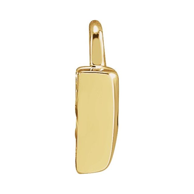 14K Yellow Or White Or Rose Gold Round .75 Mm I1, H+ Polished Natural Diamond Lowercase Initial Dangle