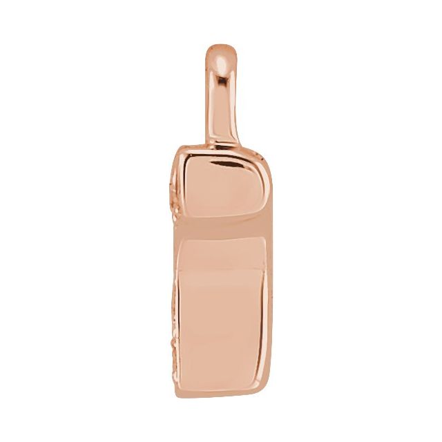 14K Yellow Or White Or Rose Gold Round .75 Mm I1, H+ Polished Natural Diamond Lowercase Initial Dangle