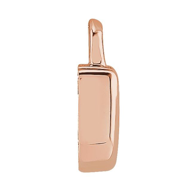 14K Yellow Or White Or Rose Gold Round .75 Mm I1, H+ Polished Natural Diamond Lowercase Initial Dangle