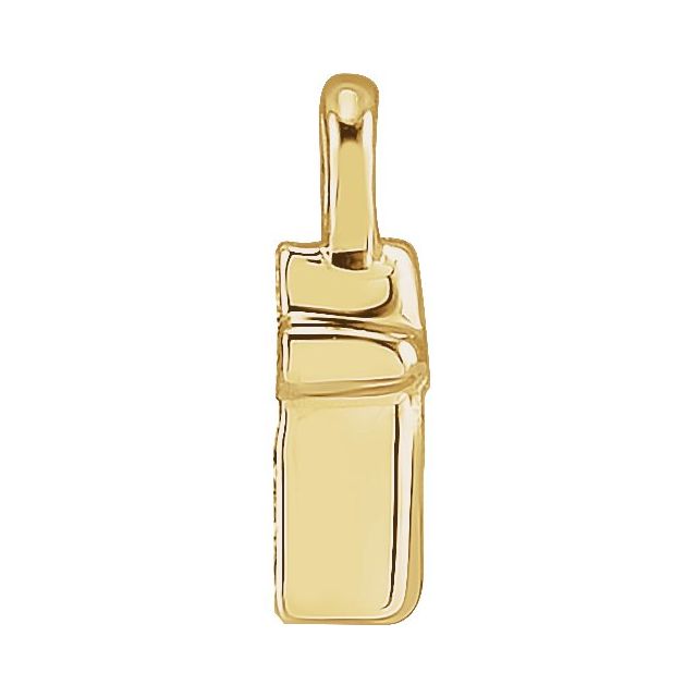 14K Yellow Or White Or Rose Gold Round .75 Mm I1, H+ Polished Natural Diamond Lowercase Initial Dangle