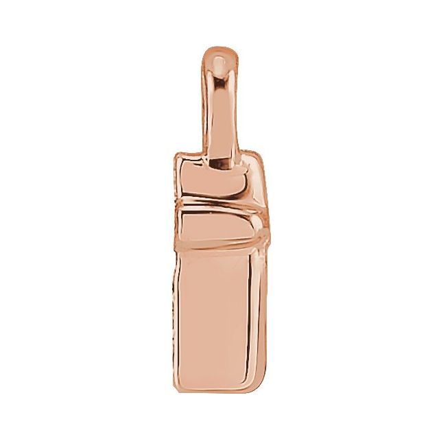 14K Yellow Or White Or Rose Gold Round .75 Mm I1, H+ Polished Natural Diamond Lowercase Initial Dangle