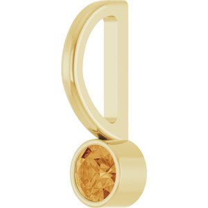 14K Yellow Gold Round 3 Mm Natural Citrine Bezel-Set Pendant