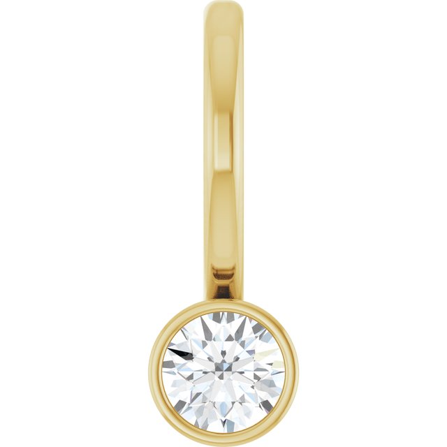 14K Yellow Gold Or Sterling Silver Round 3Mm I1, G-H Polished Natural Gemstone Charm/Pendant