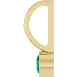 14K Yellow Gold Round 3 Mm Lab-Grown Emerald Bezel-Set Pendant