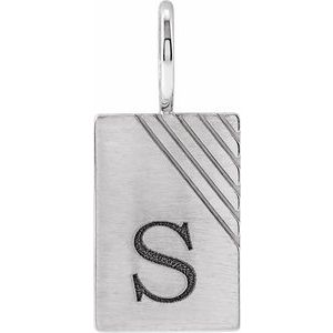 Sterling Silver 22.63 X 10 Mm Polished Engravable Rustic Dog Tag Pendant