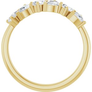 14K Yellow Gold Lab-Grown Diamond Pear 4 X 3 Mm Polished Lab-Grown Diamond Band Size 7