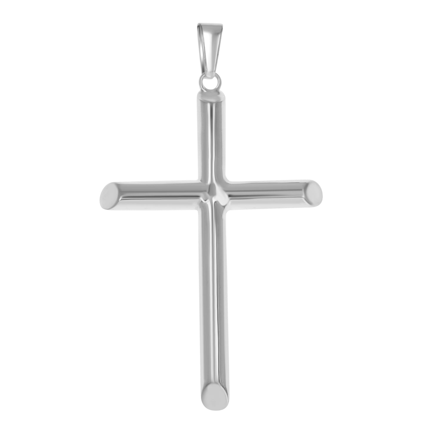 Sterling Silver Unisex Hollow Tube Cross Religious Charm Pendant