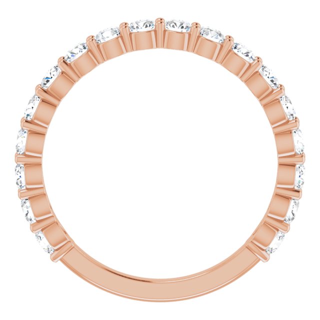 14K Yellow Or White Or Rose Gold Or Platinum Round I1, G-H Polished Natural Diamond Matching Band, Size 7