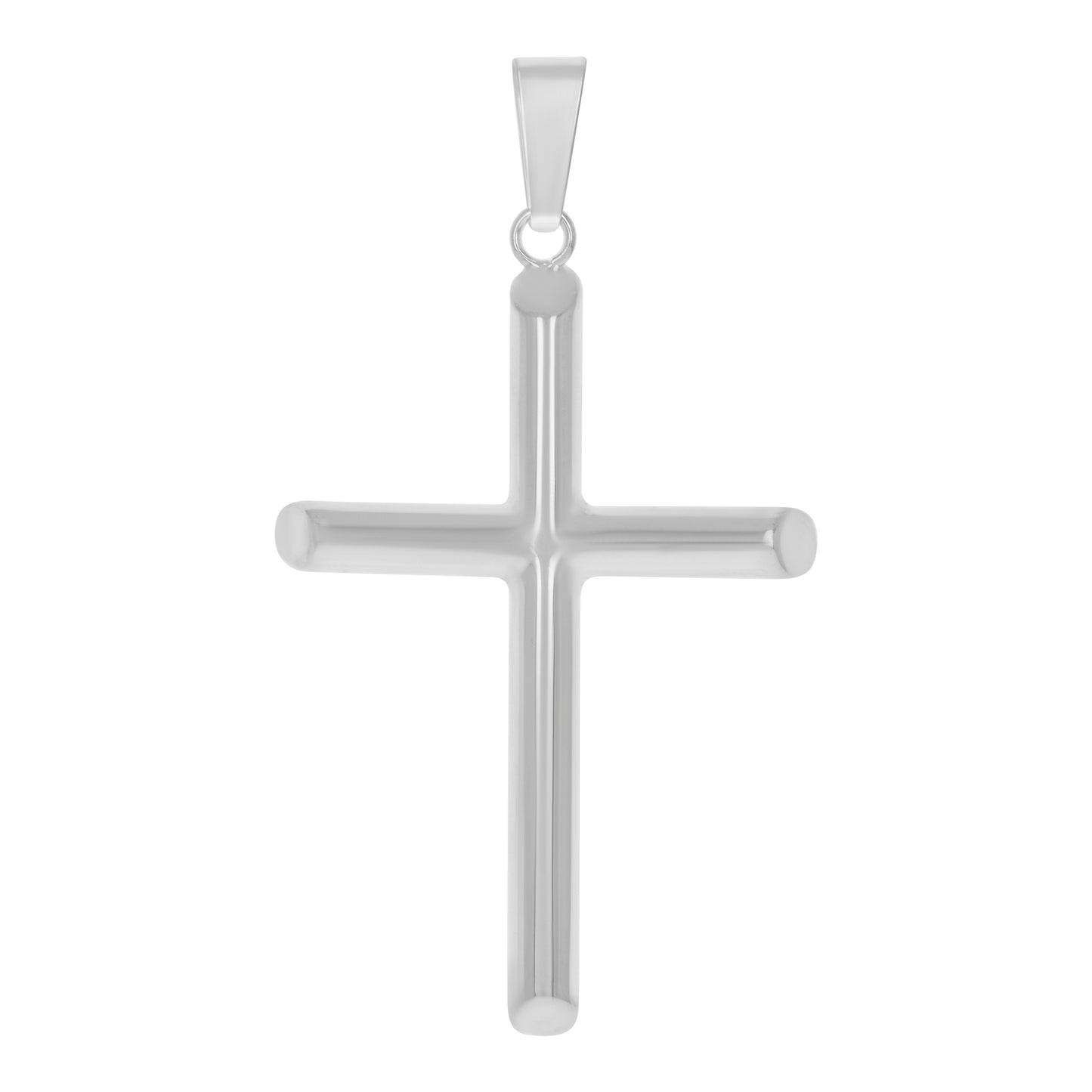 Sterling Silver Unisex Hollow Tube Cross Religious Charm Pendant