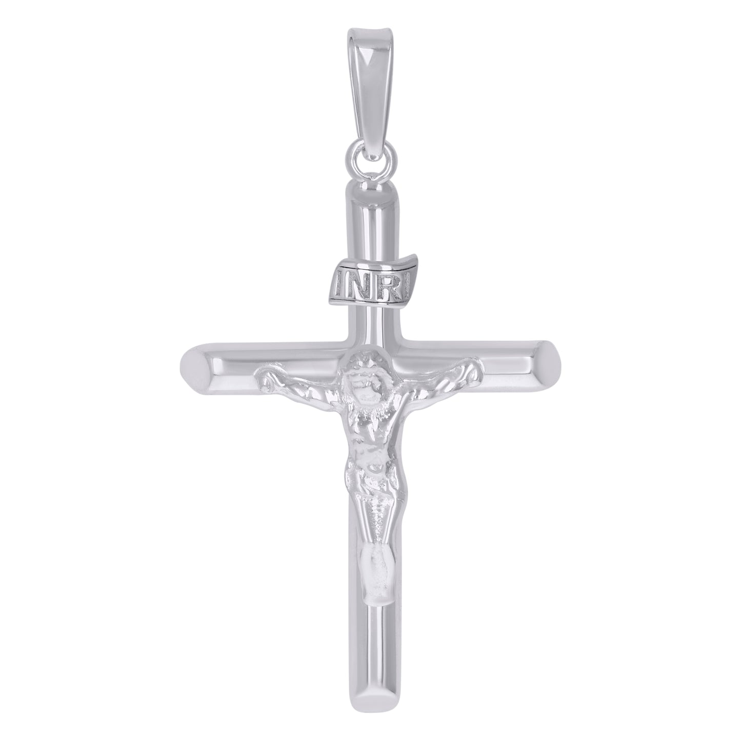 Sterling Silver Unisex Religious Inri Crucifix Charm Pendant