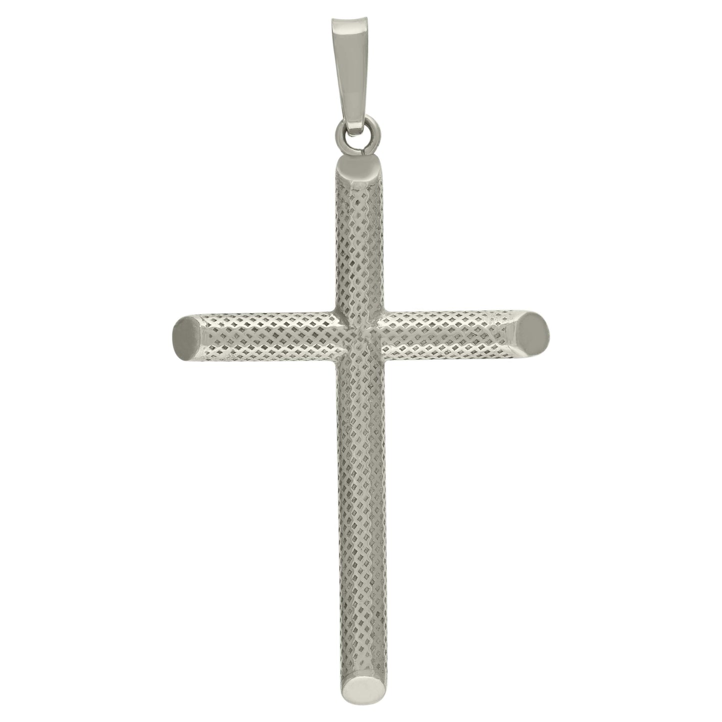 Sterling Silver Unisex Hollow Tube Cross Religious Charm Pendant