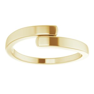 14K Yellow Gold Polished Engravable Bypass Ring Size 7