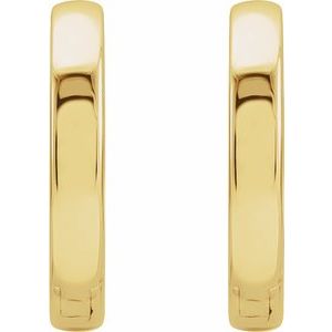 14K Yellow Gold Pair Hinged Hoop Earrings, Length: 12 Mm, Thickness: 2.39 Mm