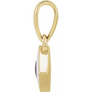 14K Yellow Gold 11.48 X 7.47 Mm Polished White Enamel Evil Eye Pendant