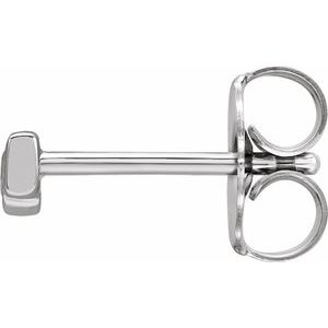Sterling Silver 12 X 2.72 Mm Each Friction Back Included Polished Shotgun Rifle Earring