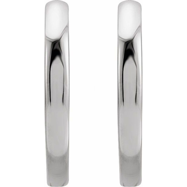 Platinum 15 Mm 1.65 Mm Pair Hinged Polished Hinged Hoop Earrings