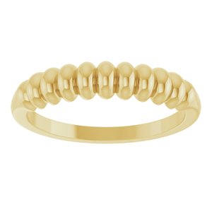 14K Yellow Gold Polished Puffed Metal Ring Size 7