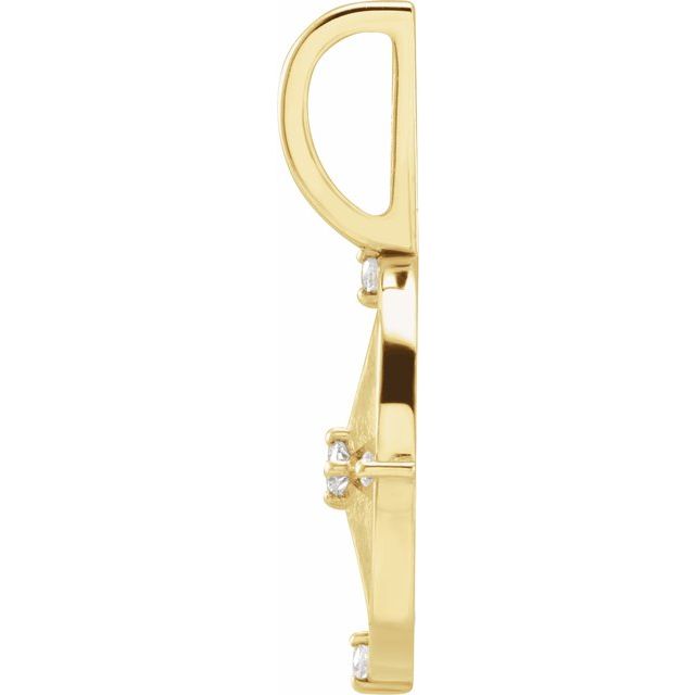 14K Yellow Gold Round 1.5Mm I1, G-H Polished .03 Ctw Natural Diamond Compass Charm/Pendant