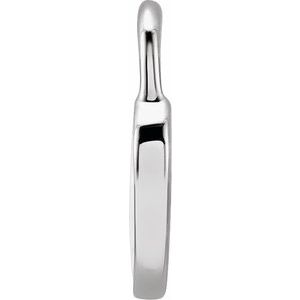 14K White Gold 11.57 X 8.7 Mm Polished Enamel Heart Pendant