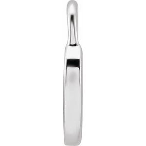 14K White Gold 11.57 X 8.7 Mm Polished Enamel Heart Pendant