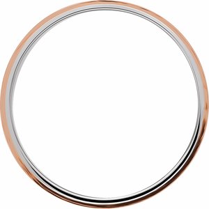 14K White/Yellow Or Yellow/White Or Rose/White Or White/Rose Gold Polished Flat Diamond Edge Inlay Band