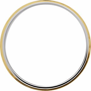 14K White/Yellow Or Yellow/White Or Rose/White Or White/Rose Gold Polished Flat Diamond Edge Inlay Band