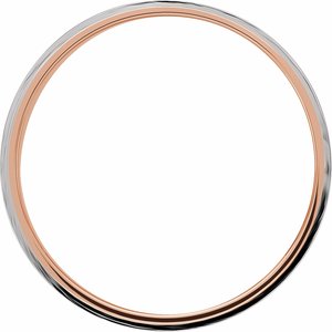 14K White/Yellow Or Yellow/White Or Rose/White Or White/Rose Gold Polished Flat Diamond Edge Inlay Band