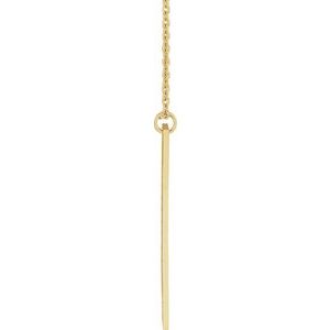 14K Yellow Gold 27.79 X 6 Mm 16-18 In Polished Bar Family Necklace
