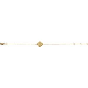 14K Yellow Gold Miraculous Mary Bracelet, Length: 7.5 In