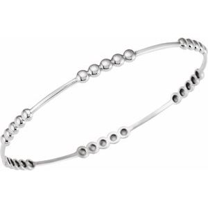 Sterling Silver 7 3/4 In Polished Bangle Bracelet