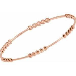 14K Rose Gold 7 3/4 In Polished Bangle Bracelet