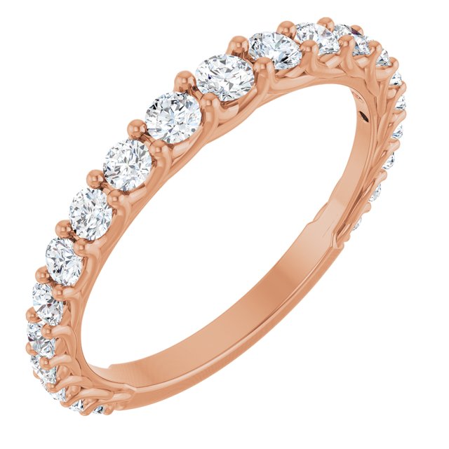 14K Yellow Or White Or Rose Gold Or Platinum Round I1, G-H Polished Lab-Grown Diamond Matching Band, Size 7