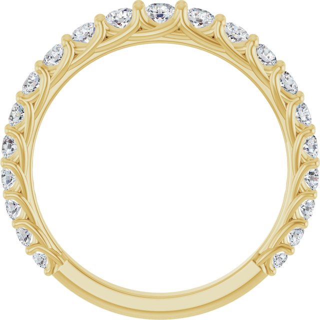 14K Yellow Or White Or Rose Gold Or Platinum Round I1, G-H Polished Lab-Grown Diamond Matching Band, Size 7