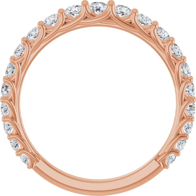 14K Yellow Or White Or Rose Gold Or Platinum Round I1, G-H Polished Lab-Grown Diamond Matching Band, Size 7