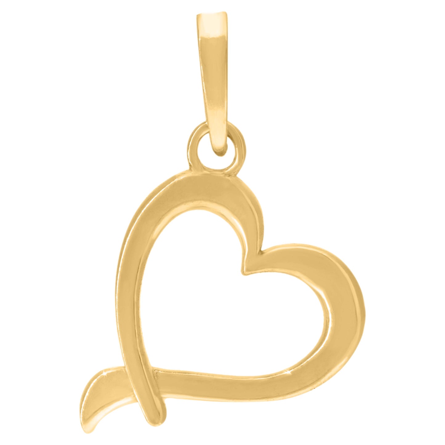 Sterling Silver Womens Heart Charm Pendant