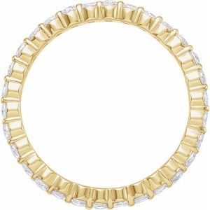 14K Yellow Gold Round 2 Mm Ghi Vs/Si1 1/2 Ctw Natural Diamond Eternity Band Size 5