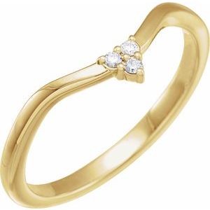 14K Yellow Gold Round 1.5 Mm .04 Ctw Natural Diamond Matching Band Size 7