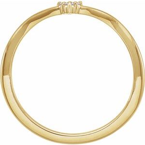 14K Yellow Gold Round 1.5 Mm .04 Ctw Natural Diamond Matching Band Size 7
