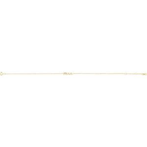 14K Yellow Gold 12 X 2.81 Mm 6 1/2-7 1/2 In Polished Lowercase Script Mrs Bracelet