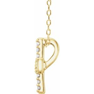 14K Yellow Gold Round .9Mm G-H I1 .07 Ctw Natural Diamond Cross Necklace, Length: 18 In