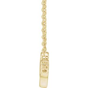 14K Yellow Gold 23.1 X 7.37 Mm 18 In Polished Pray Script Necklace