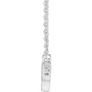 Sterling Silver 23.1 X 7.37 Mm 18 In Polished Pray Script Necklace