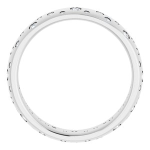 14K White Gold Round G-H Si2-Si3 3/8 Ctw Natural Diamond Band Size 10