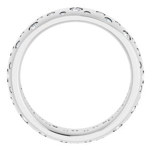 14K White Gold Round G-H Si2-Si3 3/8 Ctw Natural Diamond Band Size 6