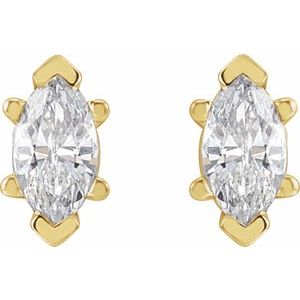 14K White Gold Marquise 6 X 3 Mm 1/2 Ctw Lab-Grown Diamond V-End Earrings