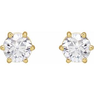 14K Yellow Gold Round 4.5Mm Si1-Si2, Gh 3/4 Ctw Lab-Grown Diamond 6-Prong Wire Basket Friction Back Earrings
