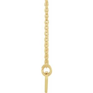 18K Yellow Gold-Plated Sterling Silver Engravable Curved Bar 18" Necklace