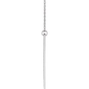 Sterling Silver 27.79 X 6 Mm 16-18 In Polished Bar Family Necklace